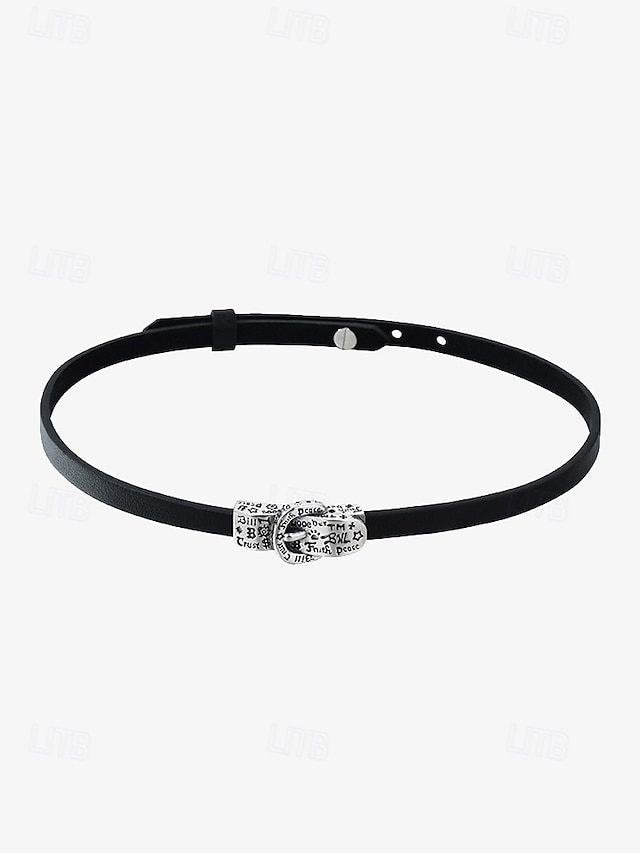  Gothic Layered Cross Choker Necklace for Women – Halloween Costume Jewelry, Black Leather and Chain Design