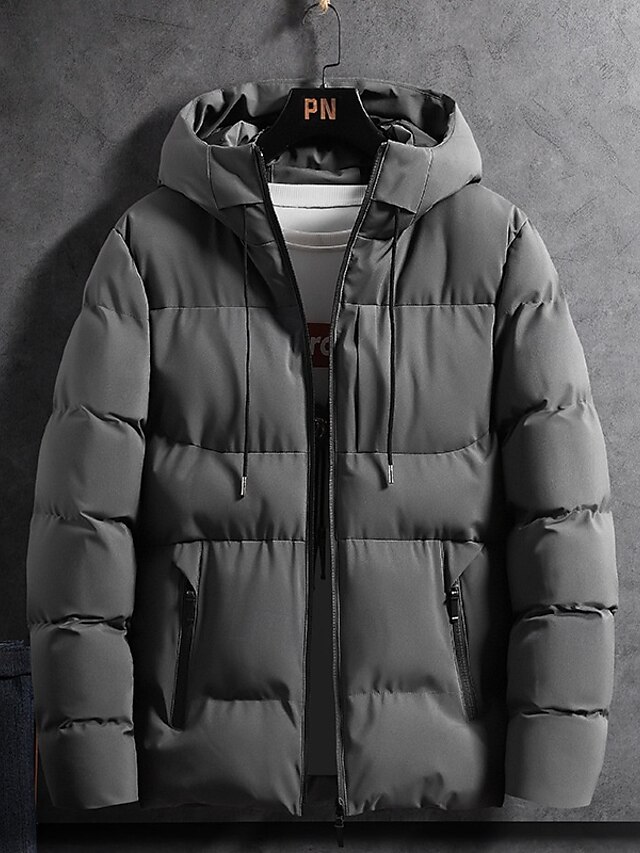 Men's Winter Coat Puffer Jacket Padded Jacket Pocket Polyster Daily