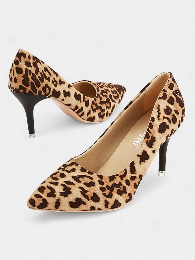Women's Leopard Print Pointed-Toe High Heels with Stiletto Heel – Stylish Animal Print Pumps for Parties and Office Wear 9