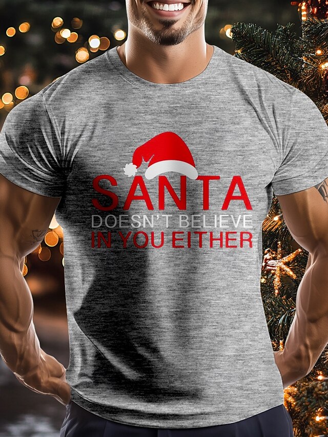 Christmas Men's Santa Claus Christmas Hat funny christmas T shirt Short