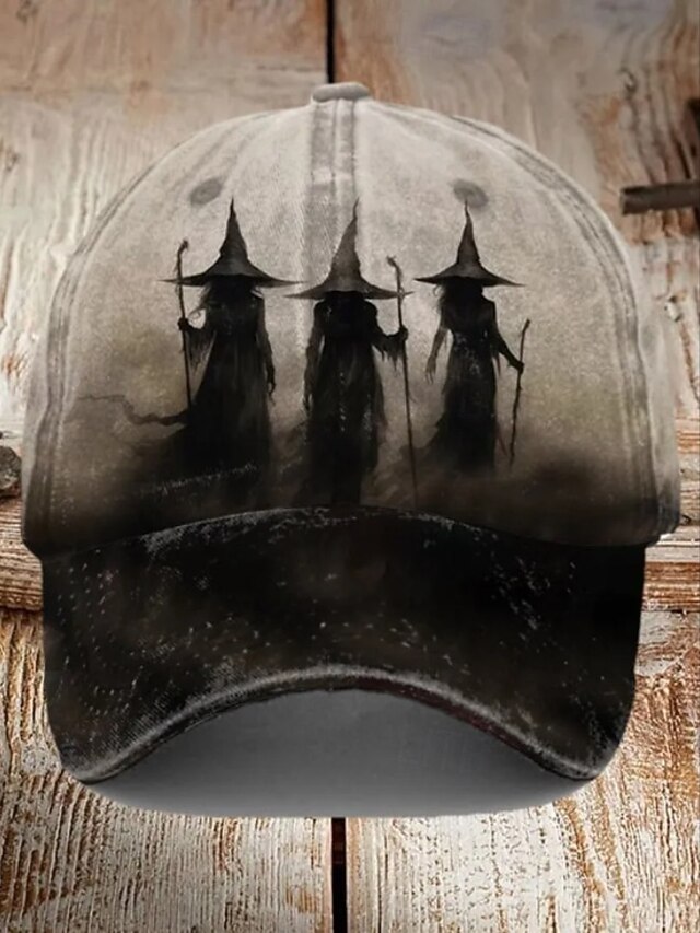 Men's Baseball Cap Sun Hat Trucker Hat khaki Polyester Adjustable Fashion Halloween Festival Graphic Ghost Pattern Casual / Daily2