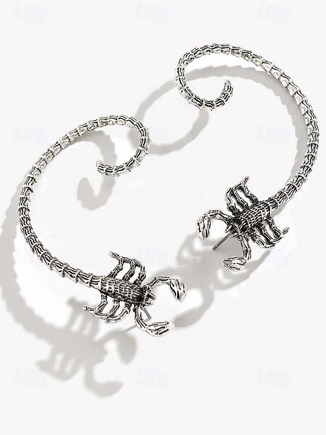  edgy scorpion ear cuff – clip-on øredobber i gotisk punkstil for kvinner og menn, halloween og kostymesmykker