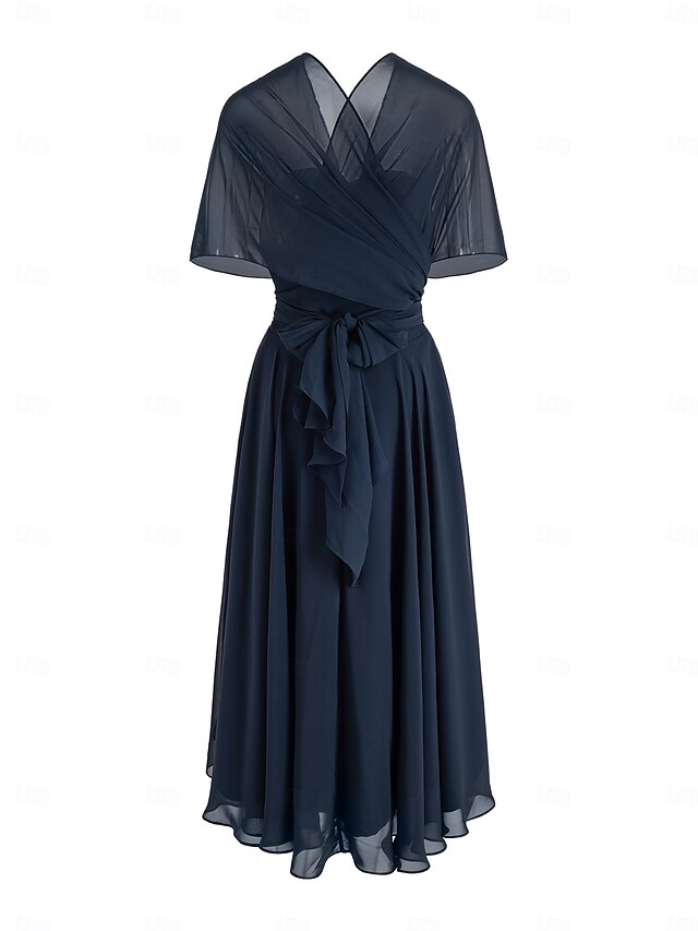 Chiffon Off the Shoulder A Line Wedding Guest Dresses