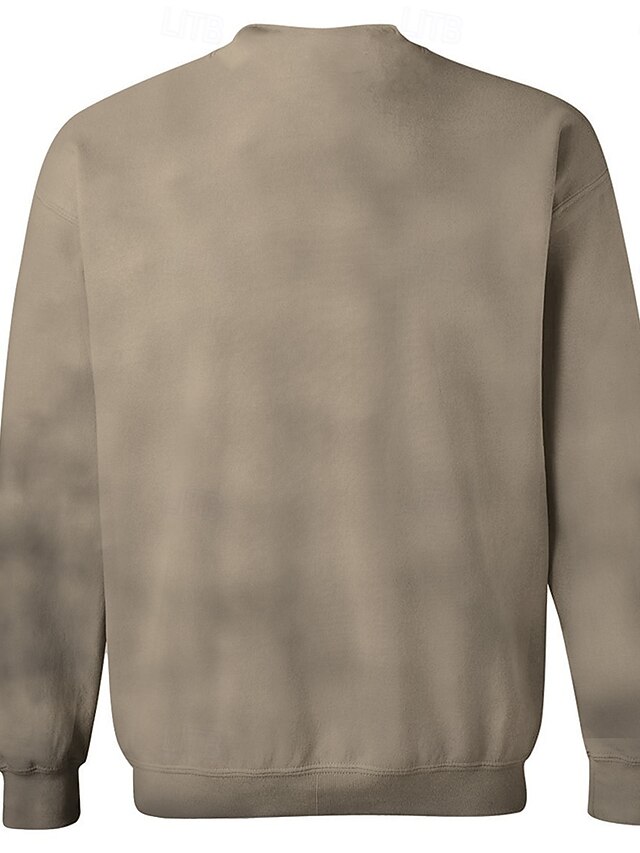  Rosto humano Homens Estilo bonito impressao 3D Moletom Festa dia das Bruxas Esportes Halloween camisolas Azul Céu Bege Gola Redonda Crewneck Inverno Primavera & Outono Designer moletom com capuz