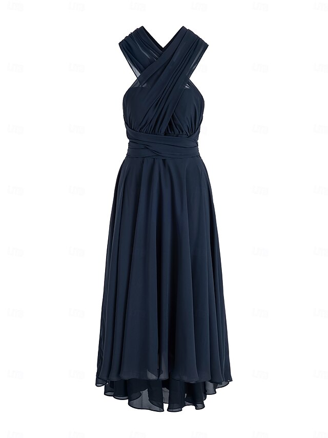 Elegant A-line One Shoulder Evening Dress Wedding Guest Outfit Y5439 main image 1