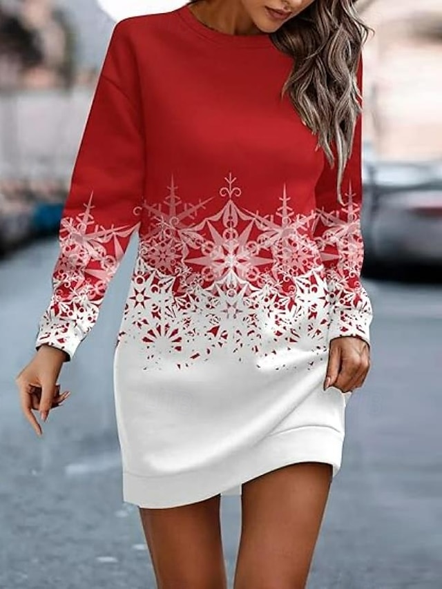  Sukienka maxi damska Sukienka dresowa Sukienka casual Sukienka petite Sukienka shift Elegancka Stylowa Sukienka na Boże Narodzenie Wakacje Przyjęcie Regularna dopasowana Święty Mikołaj Długi rękaw
