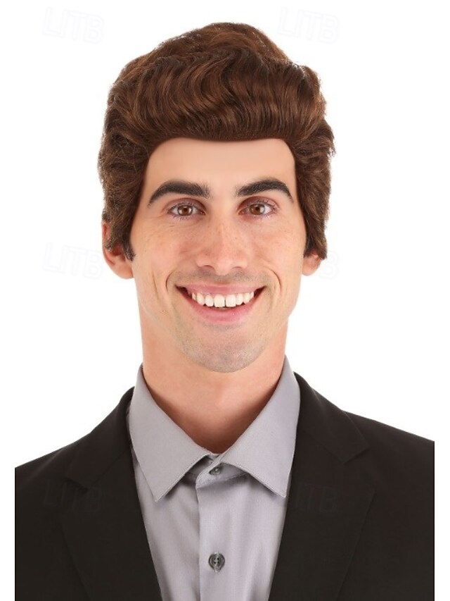 Brown Salesman Wig Halloween Cosplay Party Wigs4
