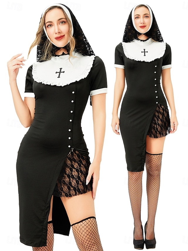  Nun Dress Headpiece Adults' Women's Punk & Gothic Party Carnival Easy Carnival Costume