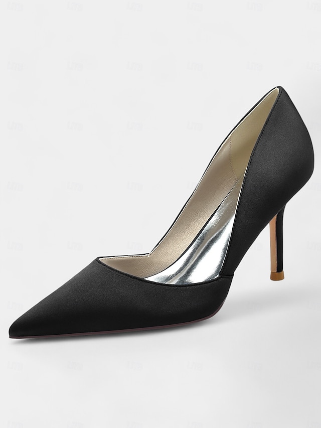  Women's Satin Pointed-Toe Stiletto Heels - Elegant High Heels for Evening Events, Parties, and Weddings
