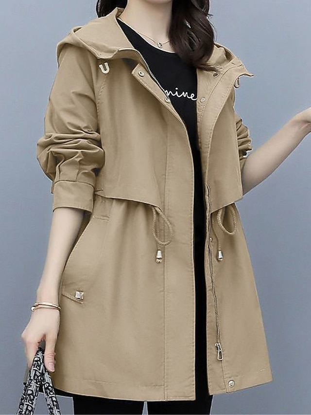  Manteau Femme Extérieur Plein Air Usage quotidien mode Décontractées Avec poches Normal Manteau Noir Vert Véronèse Bleu Automne Hiver Boutonnage Simple Col rabattu Standard M L XL 2XL