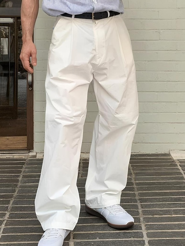 Men's Dress Pants Trousers Baggy Pants Suit Pants Pocket Straight Leg