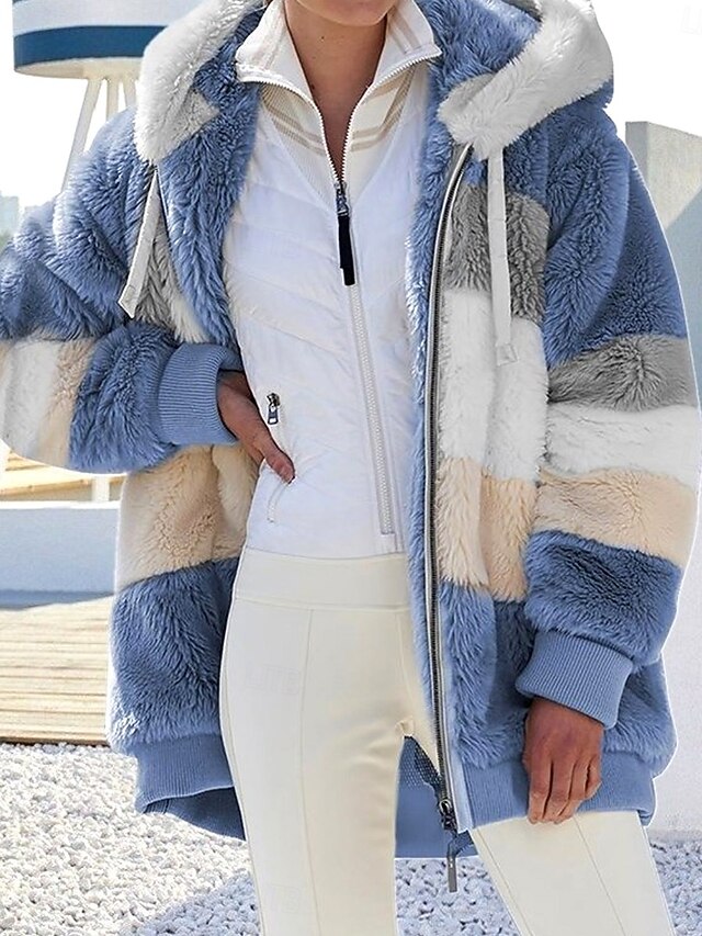 Women's Fleece Jacket Teddy Coat Hoodie Jacket Warm Breathable Street