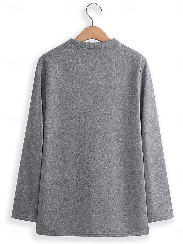 Women's Sweatshirt Casual Daily Long Sleeve Pink Fall Winter 2024 36.99