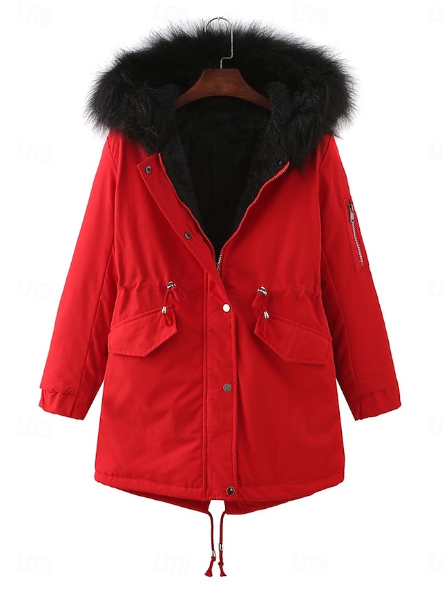  Dam Fleece-jacka Teddyrock Hoodiejacka Håller värmen Andningsfunktion Dragkedja Ficka Fleecefodrad Ledigt Slät Semester Gata Dagliga kläder Utekväll Dragkedja Normal Luvtröja Normal Långärmad