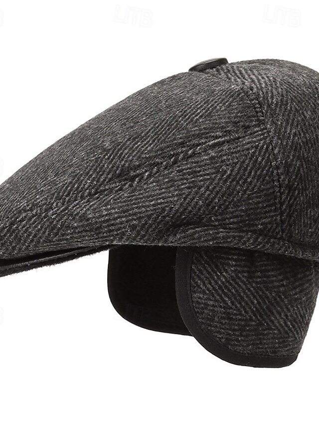 Men's Flat Cap Ascot Hat Newsboy Hat Black Coffee Polyester Fashion