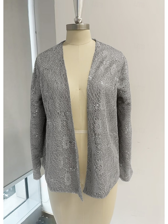  Sjale Sjal til kvinner Mors wraps Sjale Elegant Langermet Blonder Bryllup Wrap Med Blonder Til Fest Høst vinter