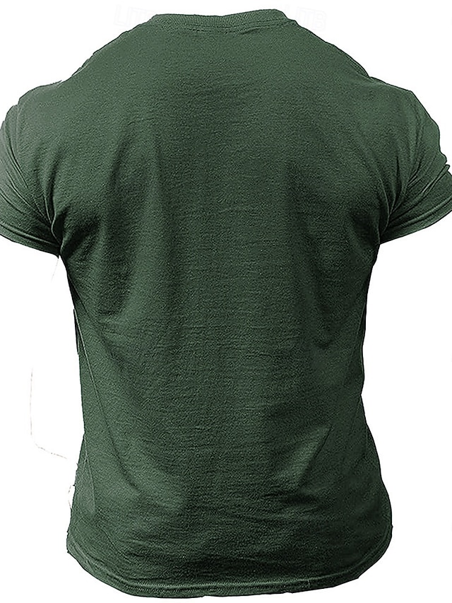 Men's Deer T shirt Hunting Short Sleeve T shirt 3D Print Crew Neck