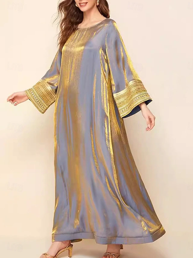 Women's Maxi Dress Casual Dress Cocktail Dress Wedding Guest Dress Chiffon Dress Elegant Casual Vacation Regular Fit Plain Long Sleeve Crew Neck Black Navy Blue Purple Fall 10