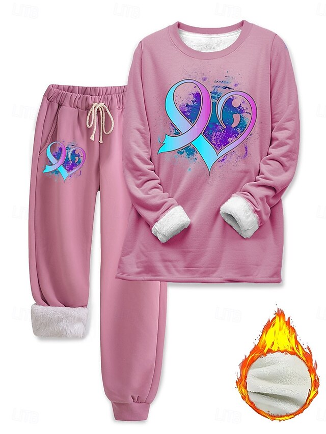 Women's Sweatshirt Casual Daily Long Sleeve Pink Fall Winter 2024 36.99