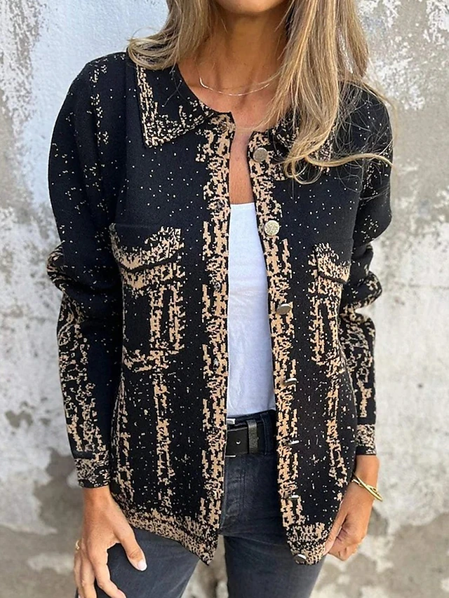 Women's Denim Jacket Outdoor Street Daily Wear Fall Winter Regular Coat Regular Fit Thermal Warm Breathable Stylish Casual Jacket Long Sleeve Solid Color with Pockets Black Blue Khaki 6