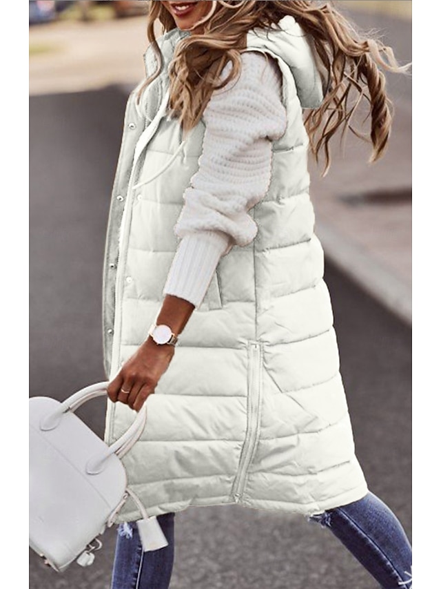 Femme Gilet polaire Chaud No?�l Poche Doubl?� en Polaire fermeture ??clair Col rabattu No?�l El?�gant 