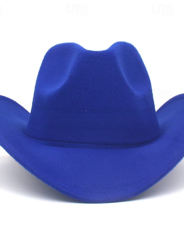  Men's Kentucky Derby Hat Sun Hat Cowboy Hat Fedora Trilby Hat Black Red Woolen Vintage Style Fashion 18th Century State of Texas Daily Theme Party Solid / Plain Color Sunscreen Cosplay