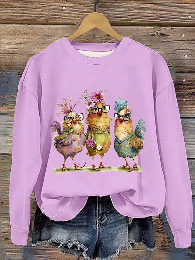  Women's Pullover Animal Dailywear Casual Print Casual Hoodie Long Sleeve Micro-elastic Fall Winter Comfrt Breathable Soft Fabric