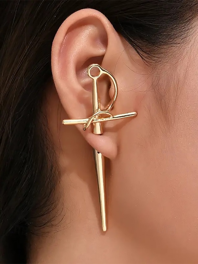  Pendientes de oro con forma de espada para mujer: joyas de moda atrevidas y únicas para looks atrevidos y modernos