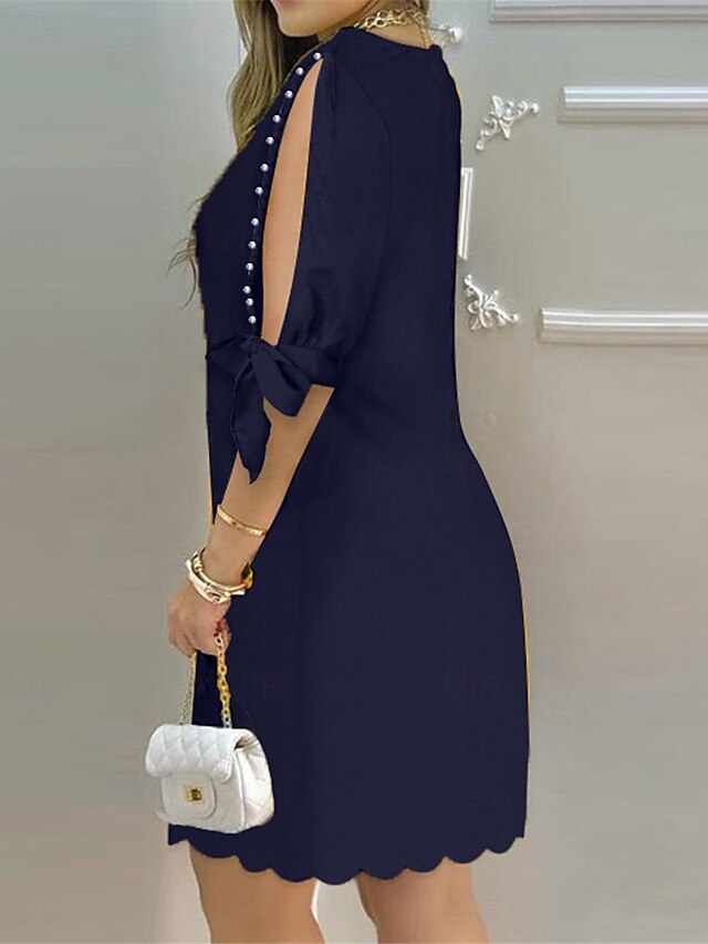 Robe casual Robe unie Femme Mini robe Patchwork Accueil froid Sport