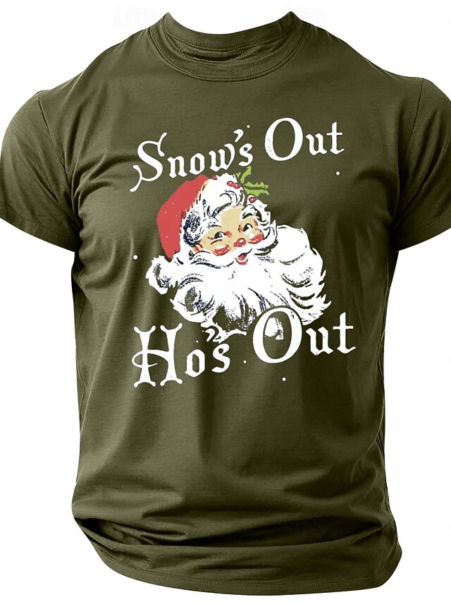 Santa Claus Black Wine Deep Blue T shirt Tee Men's Graphic 100 Cotton