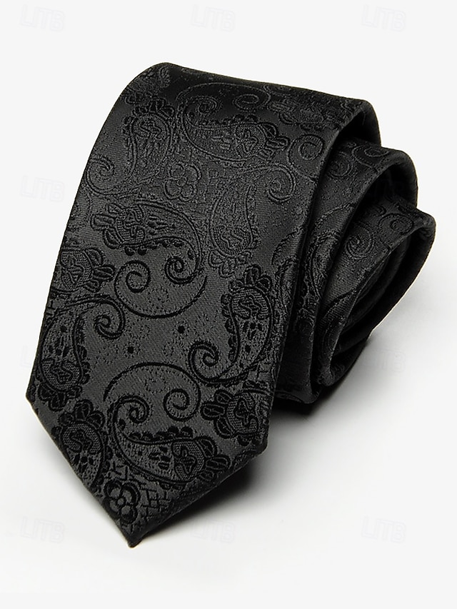  cravate en soie synthétique cachemire pour homme – cravate à motif floral de style vintage classique pour tenue formelle et professionnelle