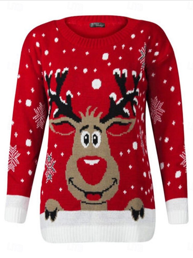 Pull De Noël Enfant Avec Motif Renne - Maille Douce, Manches Longues, Col Côte, Pour Garçons Et Filles, Fêtes D'hiver