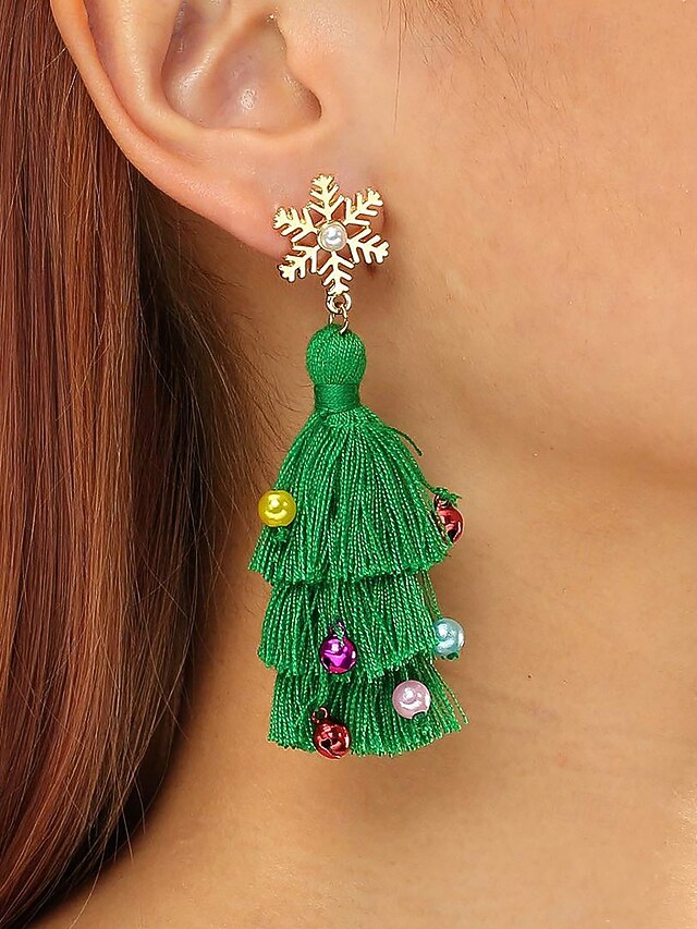 Women's Drop Earrings Hoop Earrings Green Alloy Fashion Exaggerated