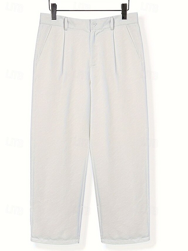 Men's Dress Pants Trousers Baggy Pants Suit Pants Pocket Straight Leg