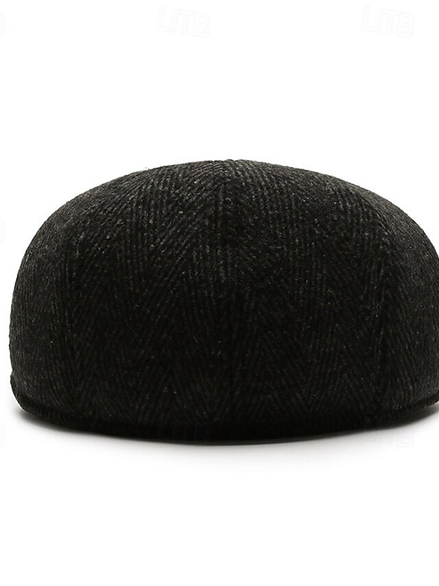 Men's Flat Cap Ascot Hat Newsboy Hat Black Coffee Polyester Fashion