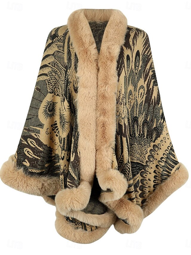  Damen Fleecejacke Teddy-Mantel Umhang / Umhänge warm halten Atmungsaktiv Patchwork Kunstpelzbesatz Innenfutter aus Fleece Brautkleider schlicht Farbblock Urlaub Strasse Freizeitskleidung Ausgehen