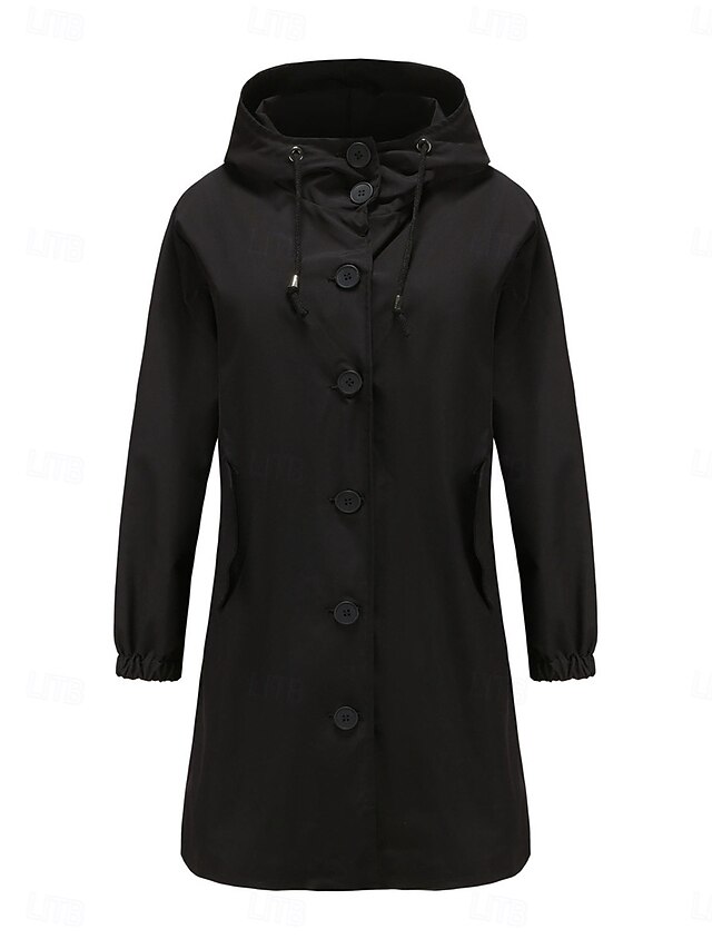  Mujer Chaqueta casual Gabardina Exterior Calle Ropa Cotidiana Otoño Invierno Regular Abrigo Ajuste regular Mantiene abrigado Resistente a la lluvia Transpirable Elegante Casual Chaquetas Manga Larga