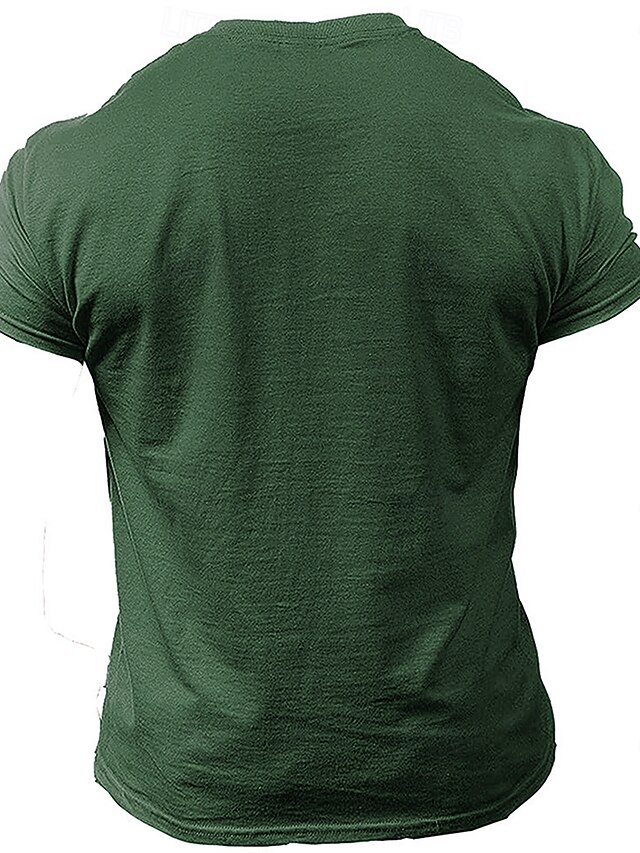 Men's Text Deer T shirt Short Sleeve T shirt 3D Print Crew Neck Shirt