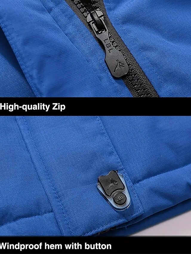 Men's Fleece Rain Jacket Windbreaker Rain Jacket Daily Vacation