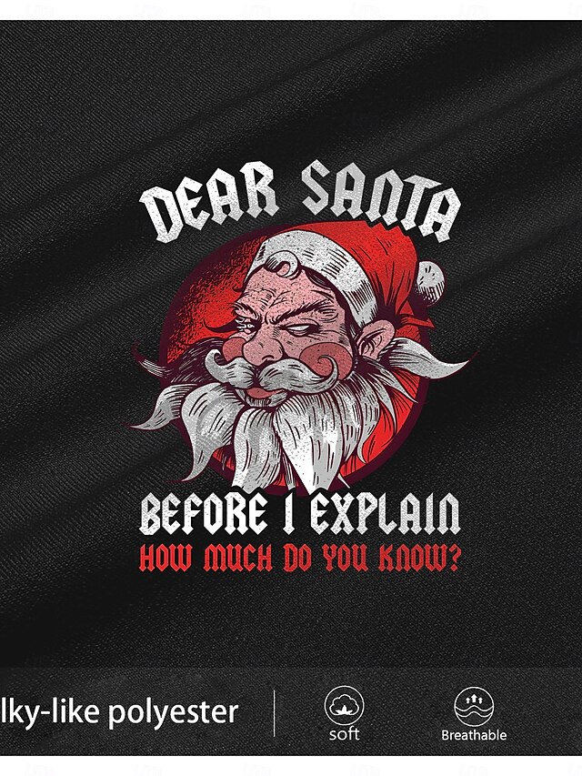 Santa Claus Retro Vintage Casual Street Style Men's 3D Print T shirt