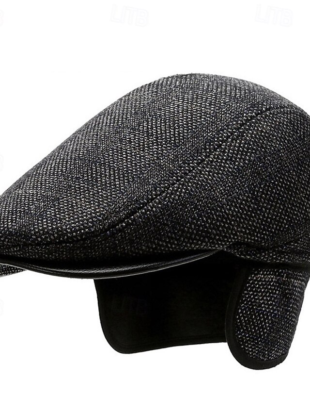Men's Flat Cap Ascot Hat Newsboy Hat Black Brown Woolen Fashion Casual