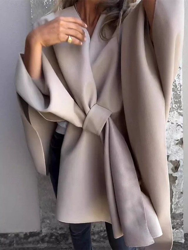  Dam Mantel / kappor Utomhus Gata Dagliga kläder Höst Vinter Normal Täcka Normal Håller värmen Andningsfunktion Stylish Ledigt Jacka Långärmad Slät Överdimensionerad Fuchsia Brun Kaki
