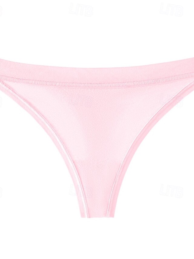 Men's Basic Panties Boyshorts G-strings & Thongs Panties 1 PC Underwear Simple Romantic Sexy Pure Color Cotton Low Waist Petite Sexy Black Pink Wine XS S M Home Outfits 6