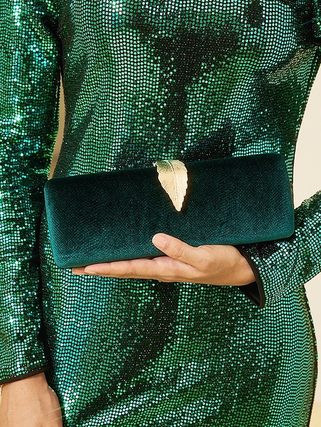  dames fluwelen clutch met gouden veeraccent en kettingband - elegante avondtas voor formele evenementen en feesten