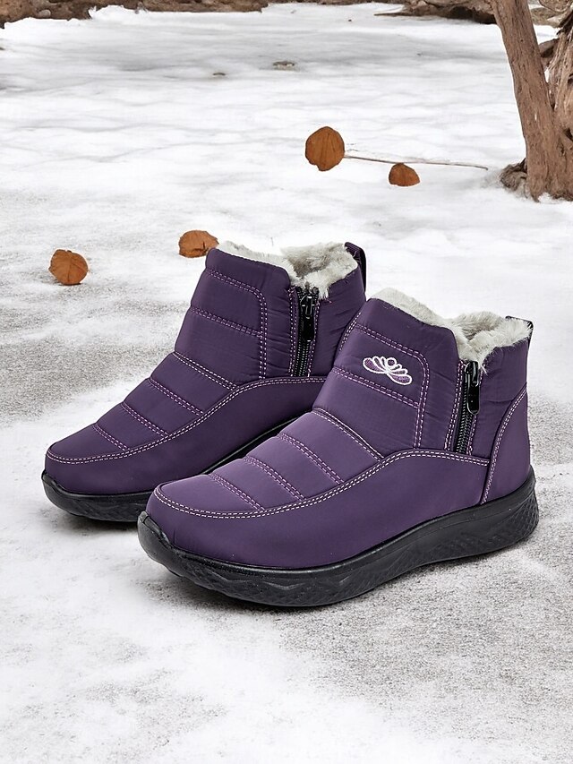 Women's Waterproof Winter Ankle Boots with Faux Fur Lining – Insulated Snow Boots for Cold Weather and Outdoor Activities 24