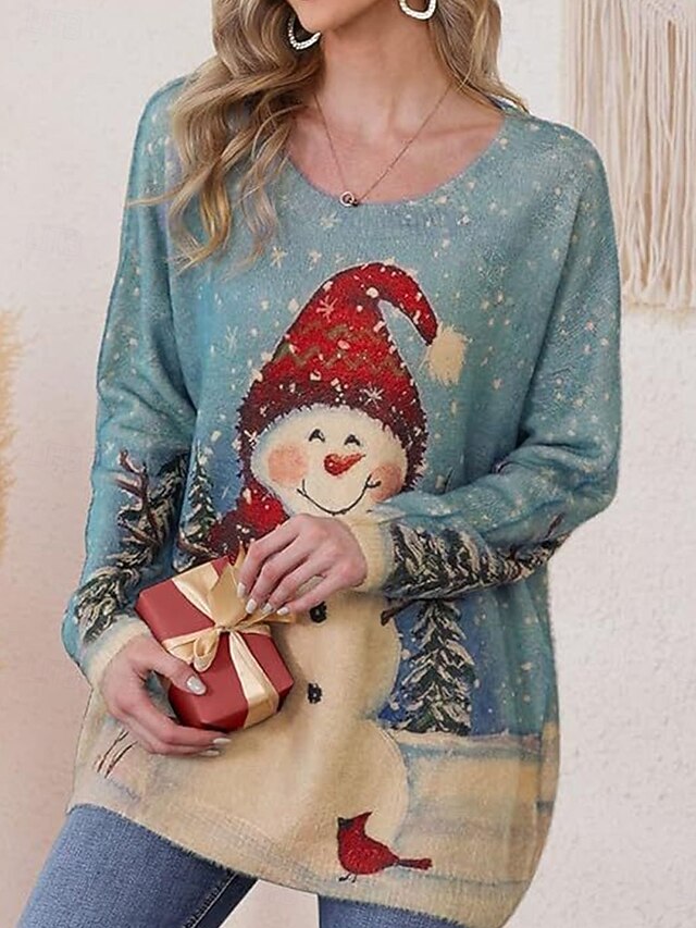 Women's Sweater Pullover Sweater Jumper Christmas Sweaters Crew Neck
