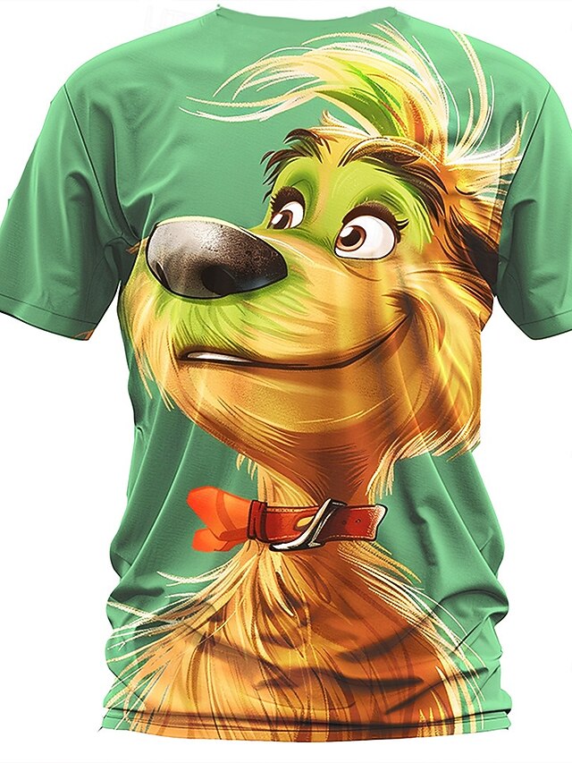 Dog Cartoon Casual Street Style Men's 3D Print T shirt Tee Sports