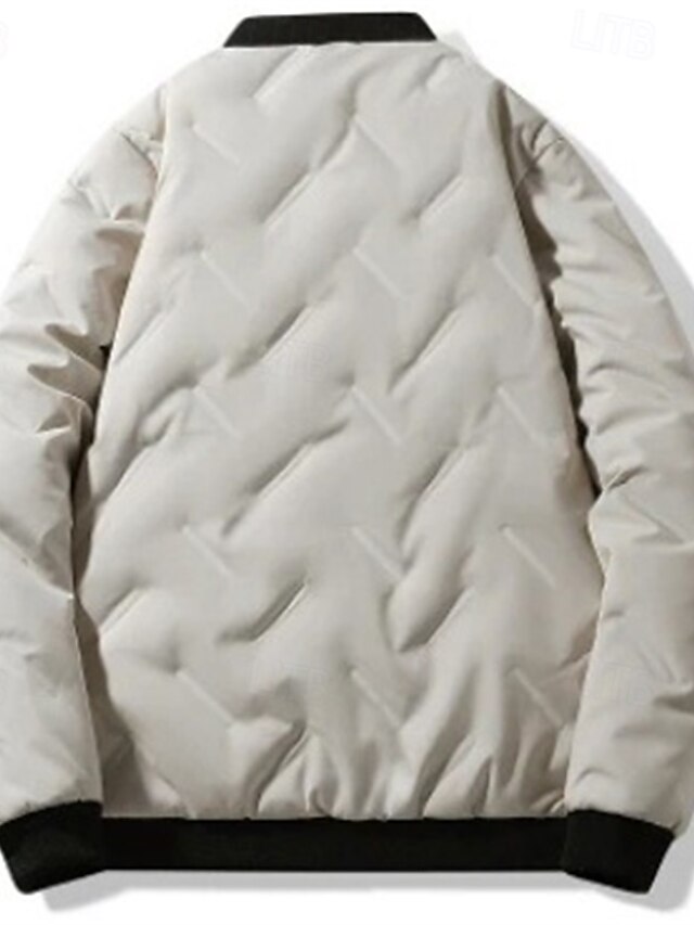 Men's Down Jacket Puffer Jacket Padded Jacket Zipper Pocket Gray Duck