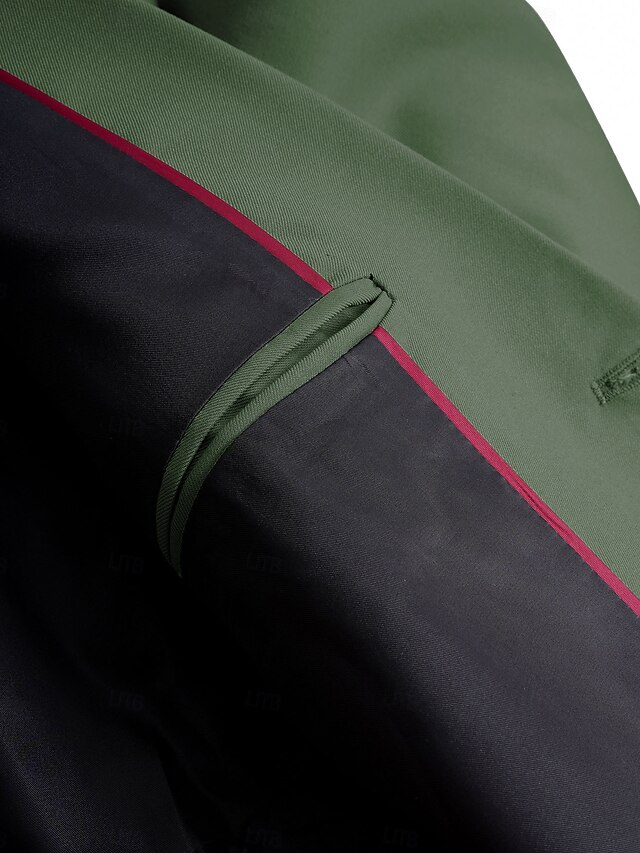 Army Green Men's Wedding Party Prom Suits Solid Colored 2 Piece