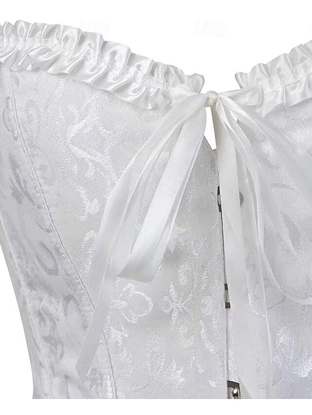 Women‘s Sexy Zipper Tummy Control Flower Push Up Overbust Corsets for Wedding Party Birthday